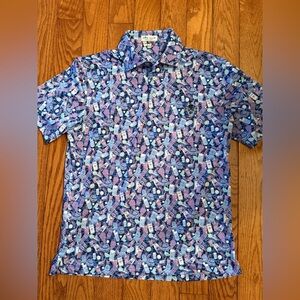 PETER MILLAR Men’s Summer Comfort Cocktail Bomb Caddyshack Golf Polo Size Small